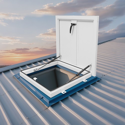 White roof hatch - hatch, aluminum