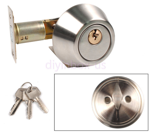 Silver cylinder deadbolt door - cylinder,